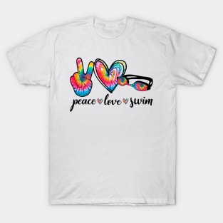 Swimmer Peace Love Swim T-Shirt